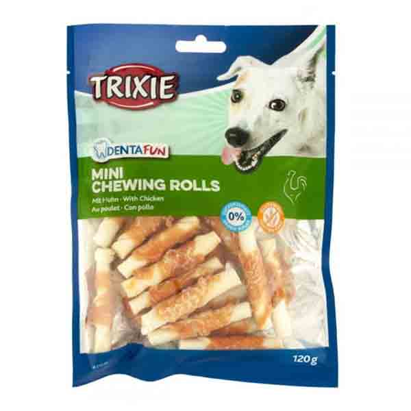 تشویقی مینی دورپیچ مرغ ۱۲۰ گرمی Trixie mini chewing rolls