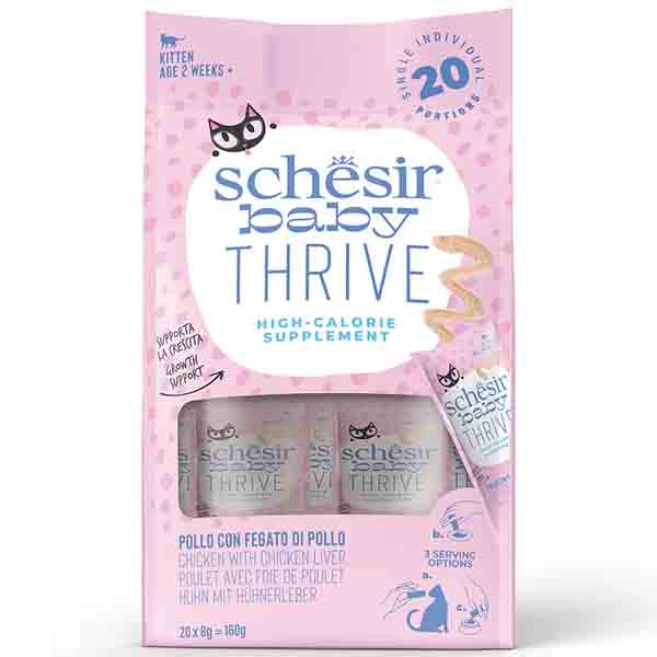 پک بستنی بچه گربه ۲۰ عددی ۸ گرمی طعم مرغ و جگر مرغ Schesir baby