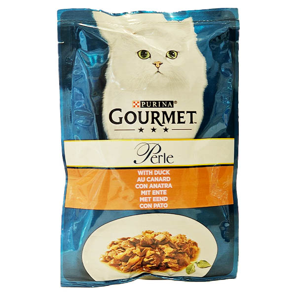 پوچ گربه گورمه طعم اردک 85 گرمی Gourmet