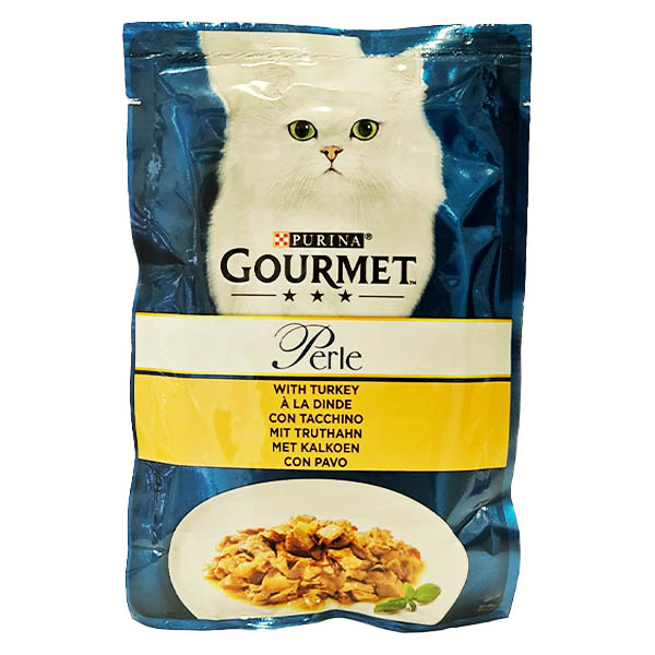 پوچ گربه گورمه طعم بوقلمون 85 گرمی Gourmet