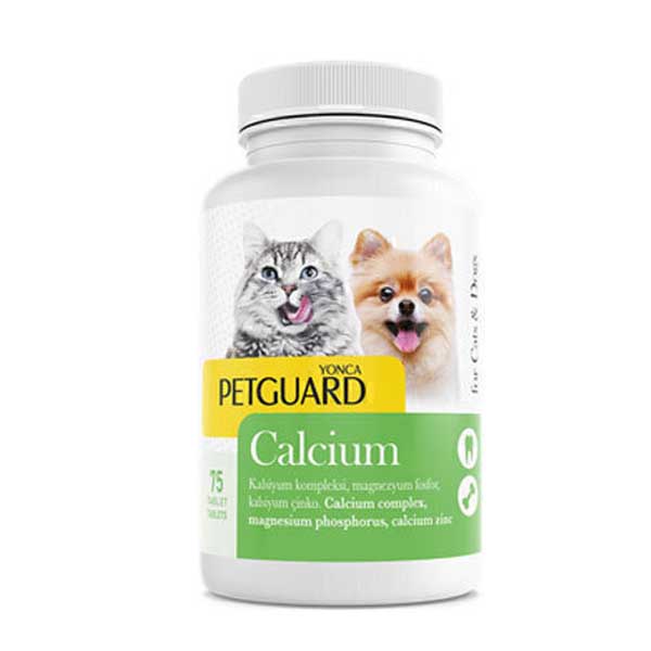 قرص مکمل کلسیم سگ و گربه 75 عددی Petguard