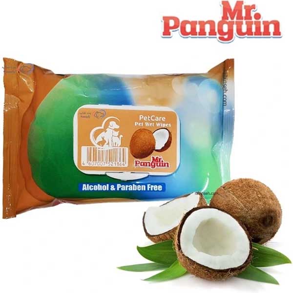 دستمال مرطوب پاکتی 50 برگی رایحه نارگیل Mr panguin