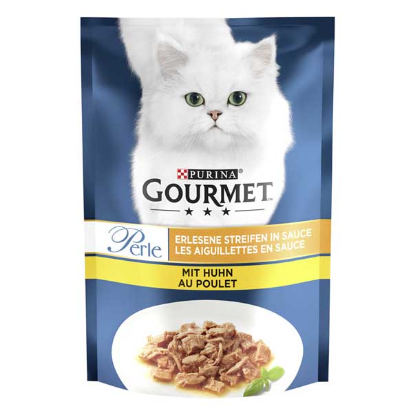 پوچ گربه گورمه طعم مرغ 85 گرمی Gourmet