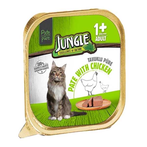 ووم گربه بالغ پته 100 گرمی طعم مرغ Jungle