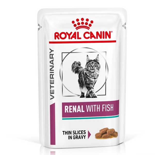 پوچ گربه سس سالسا 85گرمی Renal with fish royal canin