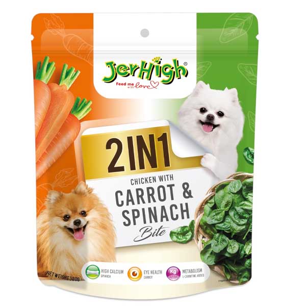 تشویقی 380 گرمی Jerhigh spinach&carrot