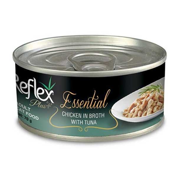 کنسرو نچرال گربه بالغ 70 گرمی مرغ و تن Reflex
