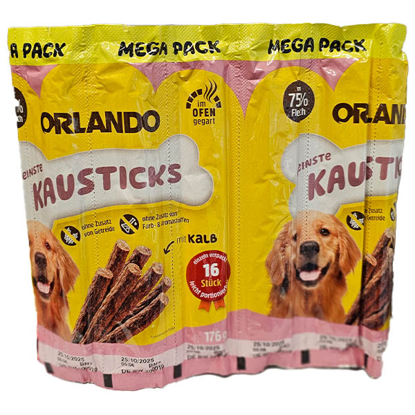 تشویقی مدادی سگ طعم گوساله 16عددی  Orlando megapack