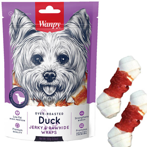 تشویقی دو سر گرهو فیله اردک 100گرمی Wanpy