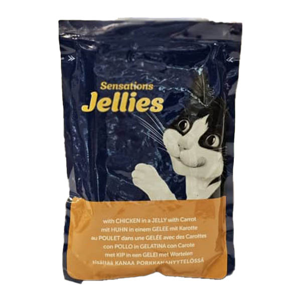 پوچ گربه بالغ 85 گرمی طعم مرغ و هویج ژله ای Felix