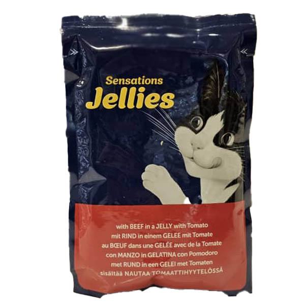 پوچ گربه بالغ 85 گرمی طعم گوشت گاو و گوجه فرنگی ژله ای Felix