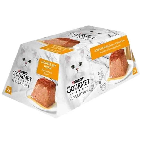ووم گربه بافت موس طعم مرغ 2 عدد 57 گرمی Gourmet