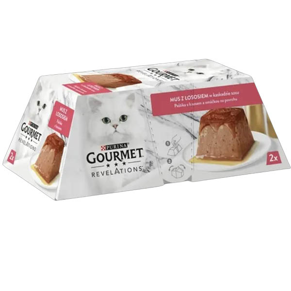 ووم گربه بافت موس طعم سالمون 2 عدد 57 گرمی Gourmet