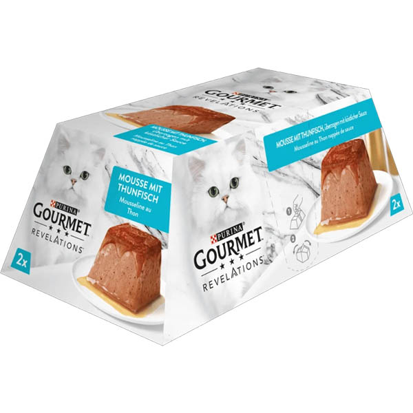 ووم گربه بافت موس طعم تن 2 عدد 57 گرمی Gourmet