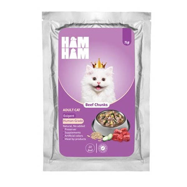 پوچ گربه بیف چانکی 75 گرمی HAM HAM