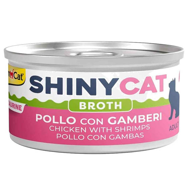 کنسرو گربه بالغ طعم مرغ و میگو در سس 70 گرمی Gimcat