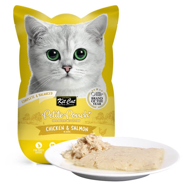 پوچ گربه طعم مرغ و سالمون 70 گرمی Kit cat