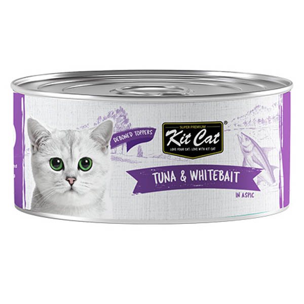 کنسرو گربه نچرال ژله ای تن و ماهی سفید  Kitcat
