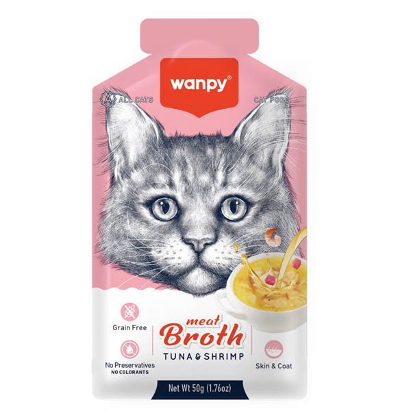 سوپ گربه طعم تن و میگو 50 گرمی Wanpy