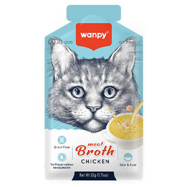 سوپ گربه طعم مرغ 50 گرمی Wanpy