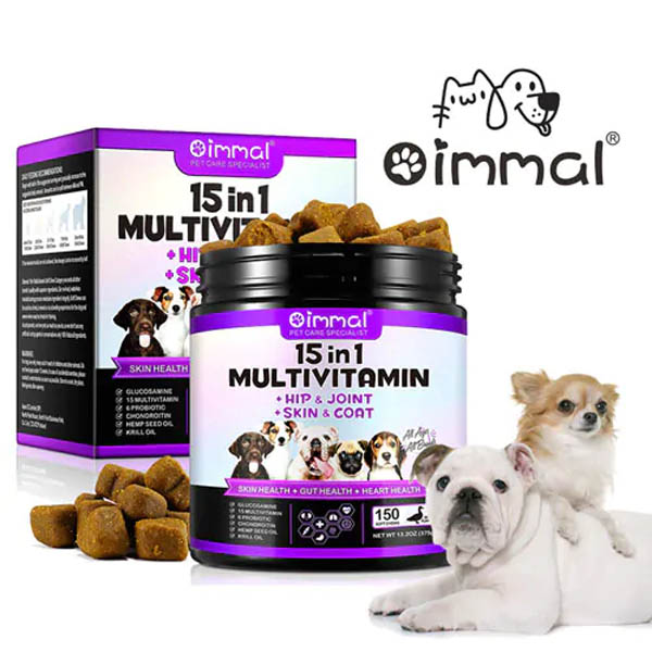 مولتی ویتامین سگ  150 عددی 15 در 1 با طعم اردک Oimmal