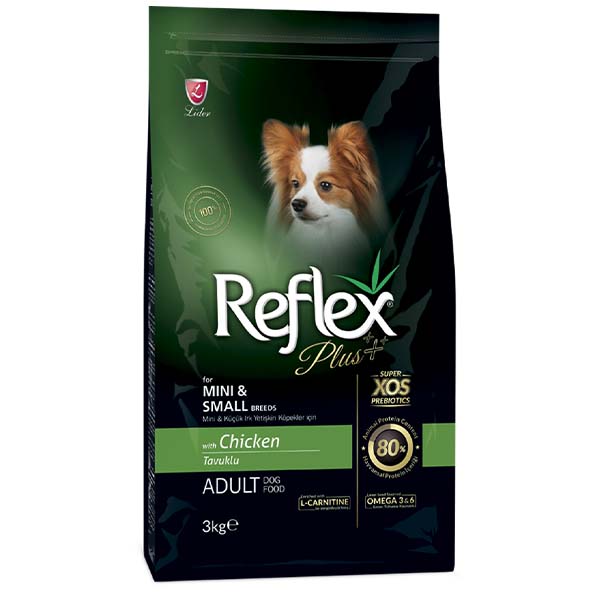 یک کیلو گرم فله نژاد کوچک بالغ طعم مرغ reflex plus