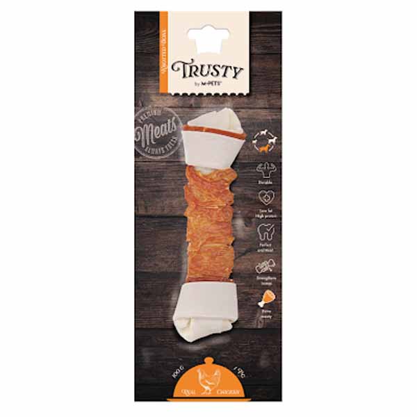 تشویقی دو سر گره سفت طعم مرغ 12 سانتی 55 گرمی M-pets