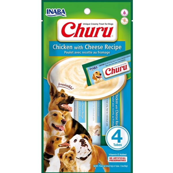 بستنی سگ 4 عددی طعم مرغ و پنیر INABA churu