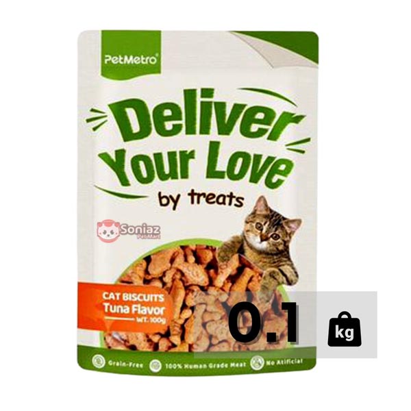 تشویقی بیسکویتی گربه طعم مرغ 100 گرمی PetMetro