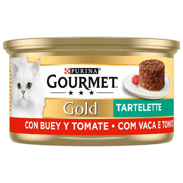 کنسرو گربه گاو و گوجه فرنگی کیک 85گرمی آلمانی Gourmet Gold
