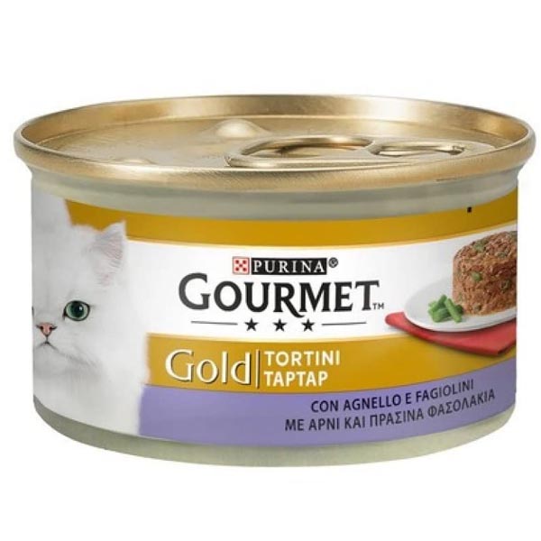 کنسرو گربه بره و لوبیا سبز کیک 85گرمی آلمانی Gourmet Gold