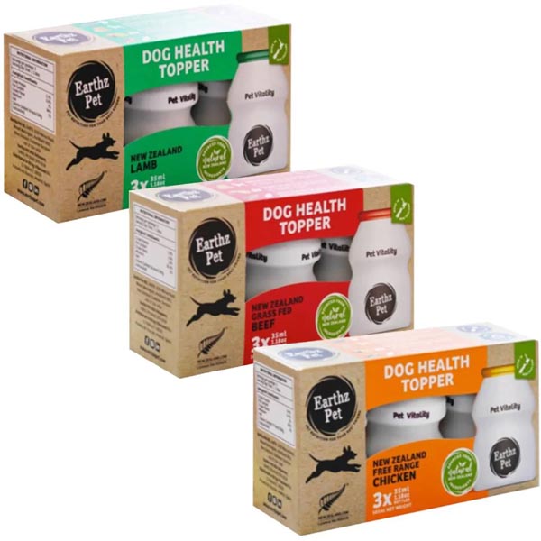 تاپینگ غذای سگ طعم مرغ 3 عدد بطری 35 میل Earthz Pet