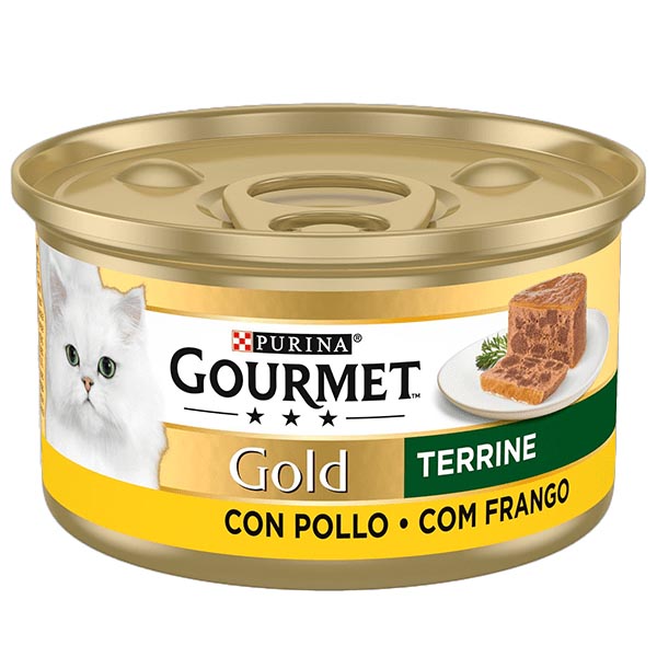 کنسرو گربه ژامبون مرغ 85 گرمی Gourmet gold
