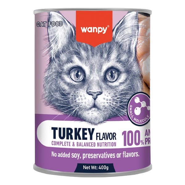 کنسرو گربه طعم بوقلمون 400 گرمی wanpy