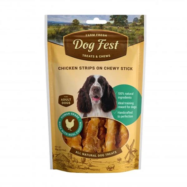 تشویقی دورپیچ مرغ  90 گرمی Dog fest