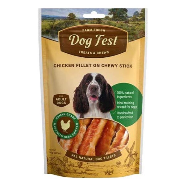 تشویقی دورپیچ فیله مرغ 90 گرمی Dog fest