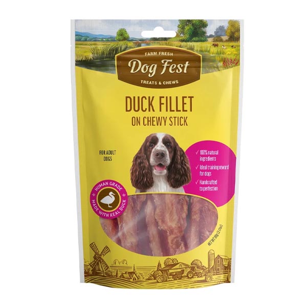تشویقی دورپیچ فیله اردک 90 گرمی Dog fest