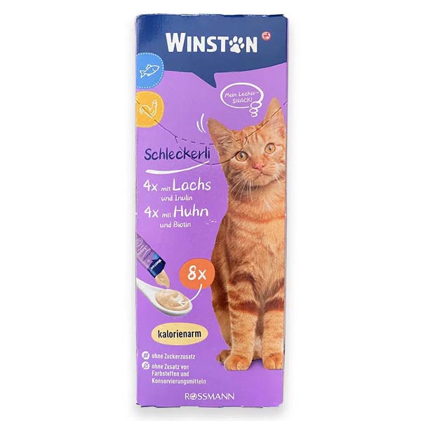 بستنی گربه پک 8عددی طعم مرغ و ماهی Winston