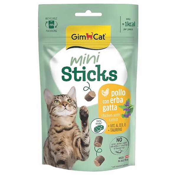 تشویقی مینی استیک مرغ و کت نیپ 50 گرمی Gimcat