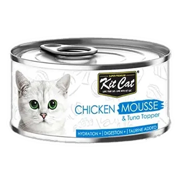 کنسرو گربه موس طعم مرغ  با تاپر ماهی Kitcat