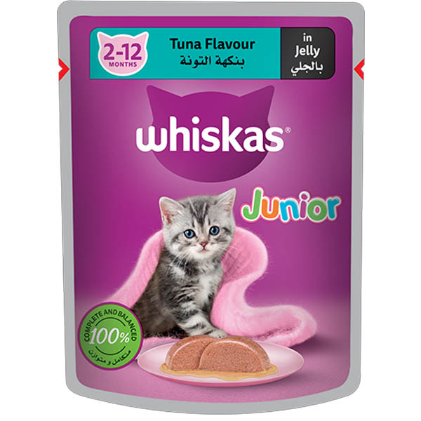 پوچ بچه گربه طعم تن در ژله 80 گرمی whiskas