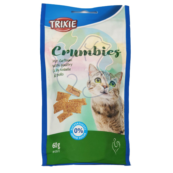 تشویقی مغزدار گربه با طعم مرغ 60گرمی Crumbies Trixie