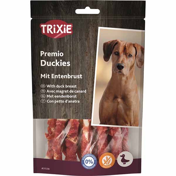 تشویقی کلسیمی دورپیچ اردک 100گرمی Duckies Trixie