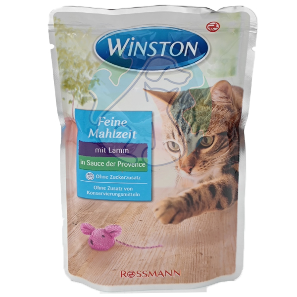 پوچ گربه بالغ بره و سس 100گرمی Winston