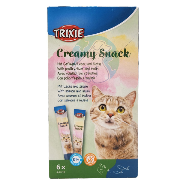 بستنی گربه پک 6عددی طعم مرغ و ماهی Trixie