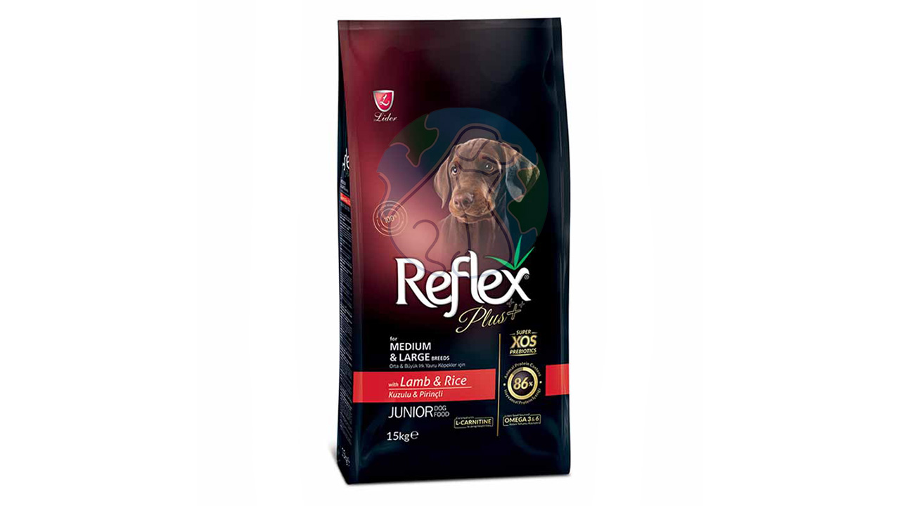 غذای خشک توله نژاد متوسط و بزرگ reflex plus 3kg