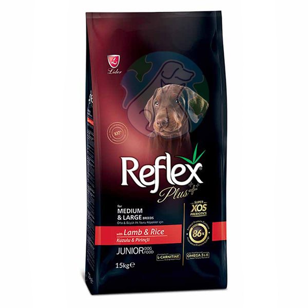 غذای خشک توله نژاد متوسط و بزرگ reflex plus 3kg